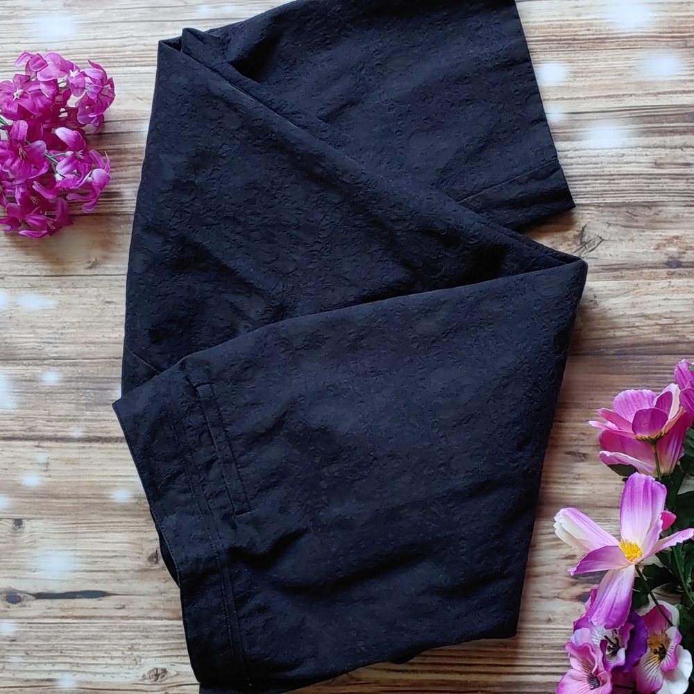 Catherine's black textured pants size 18W